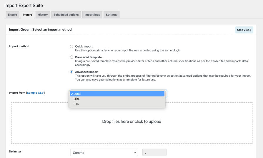 Multiple Import Methods